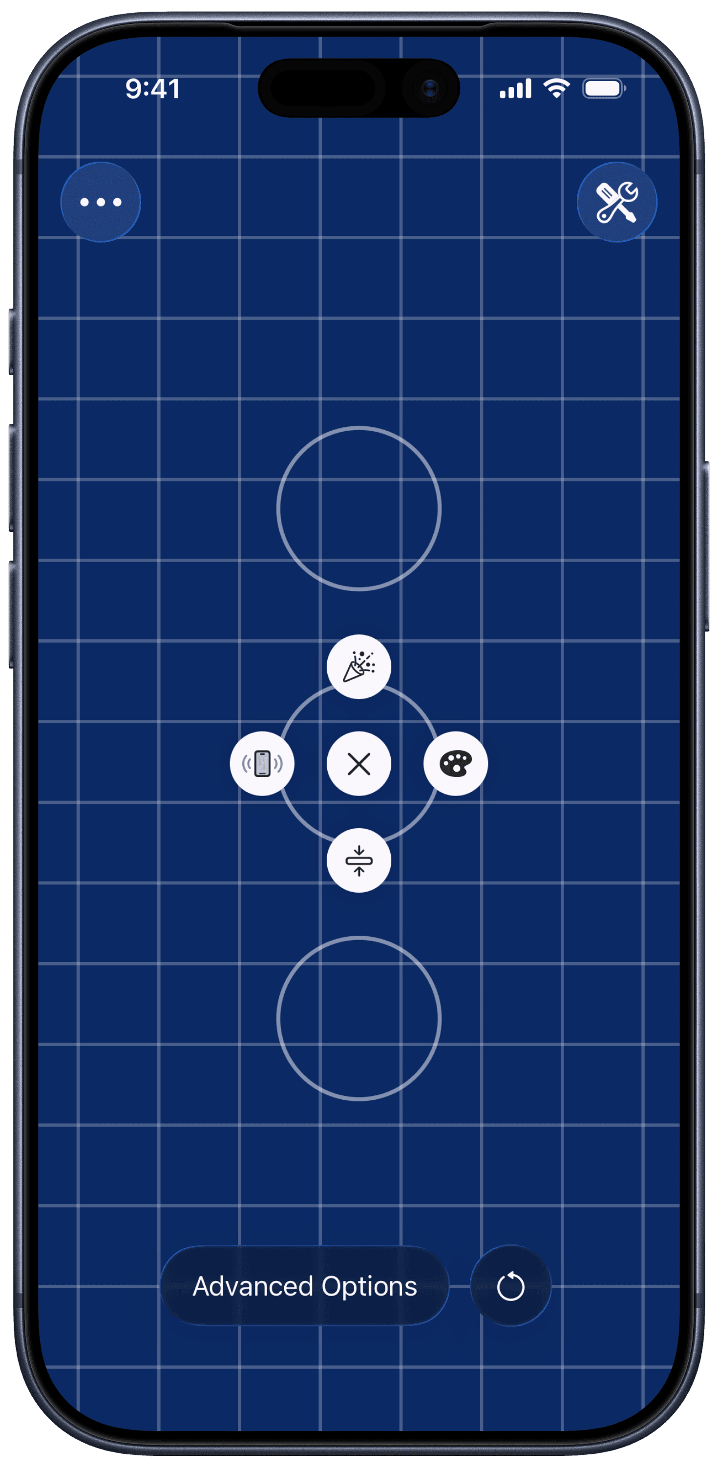 Fidget customization screen